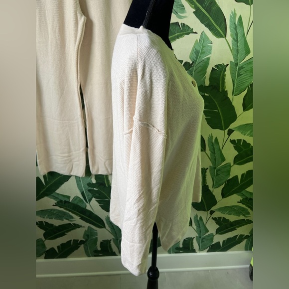 Boutique Cream Knit Loungewear Set Long Sleeve Top and Pants Size L - Picture 8 of 11